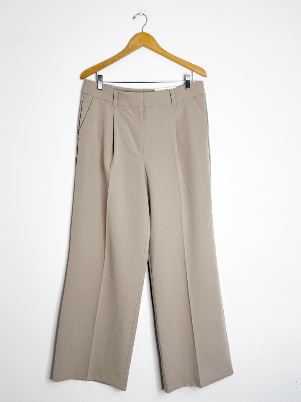 LOFT Peyton High Rise Wide Leg Trousers Pants Taupe Size 10 NWT